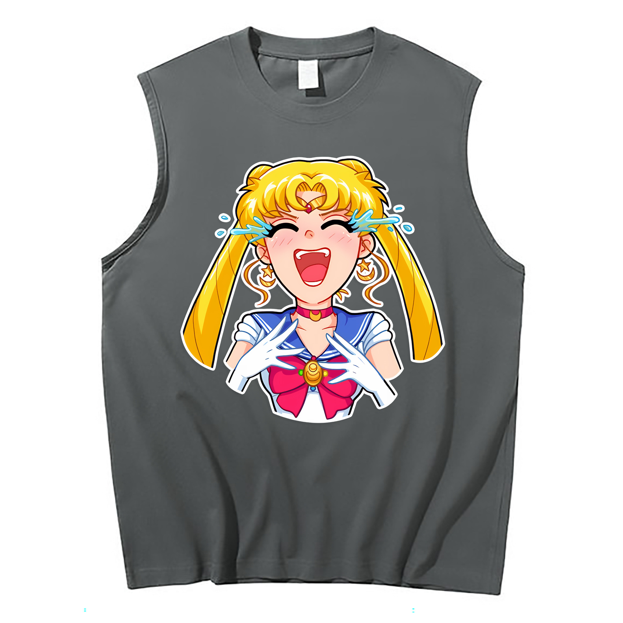（画像用） 美少女戦士セーラームーン 月野 うさぎ つきの うさぎ Sailor Moon Tsukino Usagi コットン100％タンクトップ（フロントプリント）